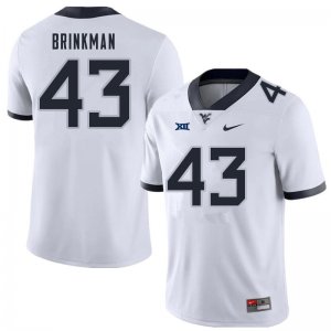 Men's West Virginia Mountaineers NCAA #43 Austin Brinkman White Authentic Nike Stitched College Football Jersey WY15Z68PL